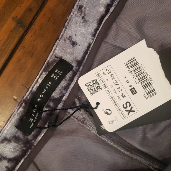 Zara set Wide Leg Halter crushed velvet - Picture 7 of 9